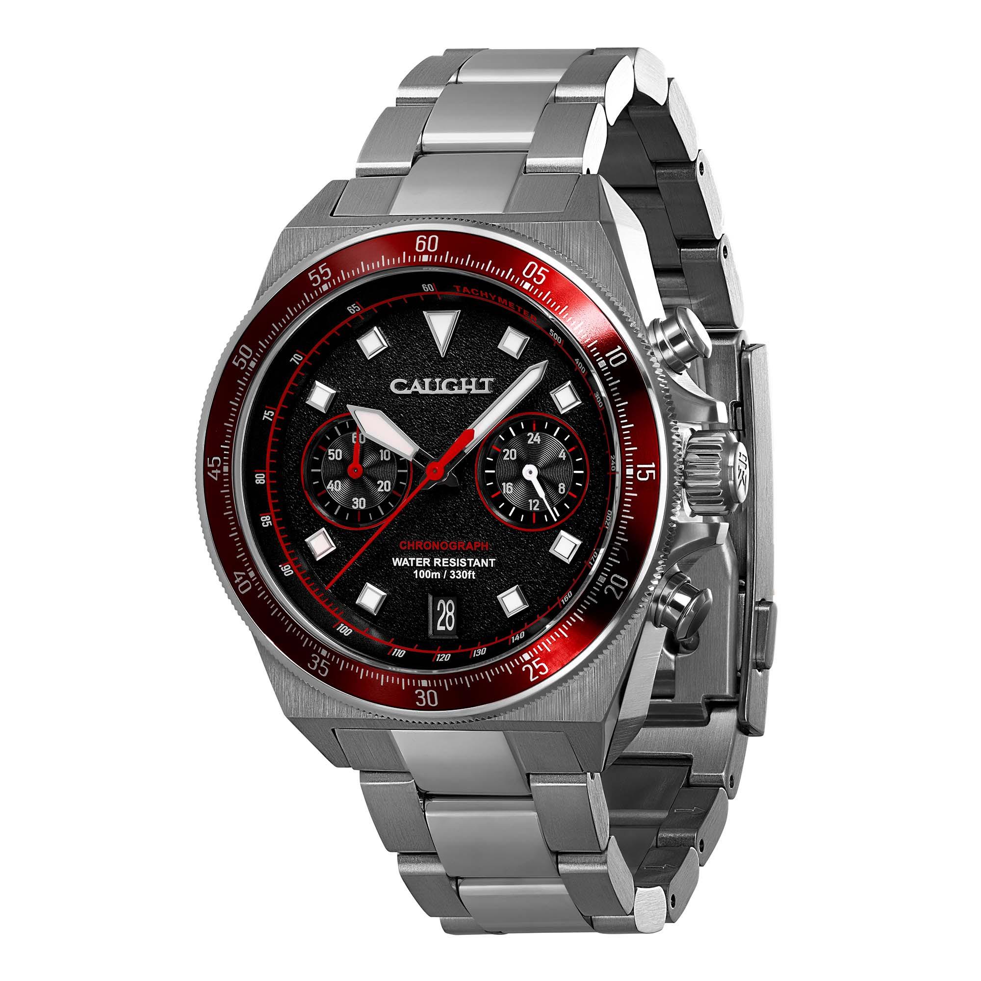 velocity Red- racing watch with stainless steel band