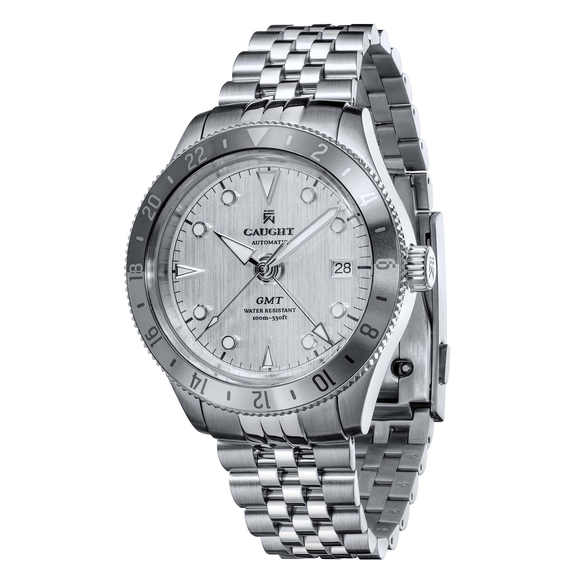 Nomad watch-silver band & stainless steel bracelet -GMT