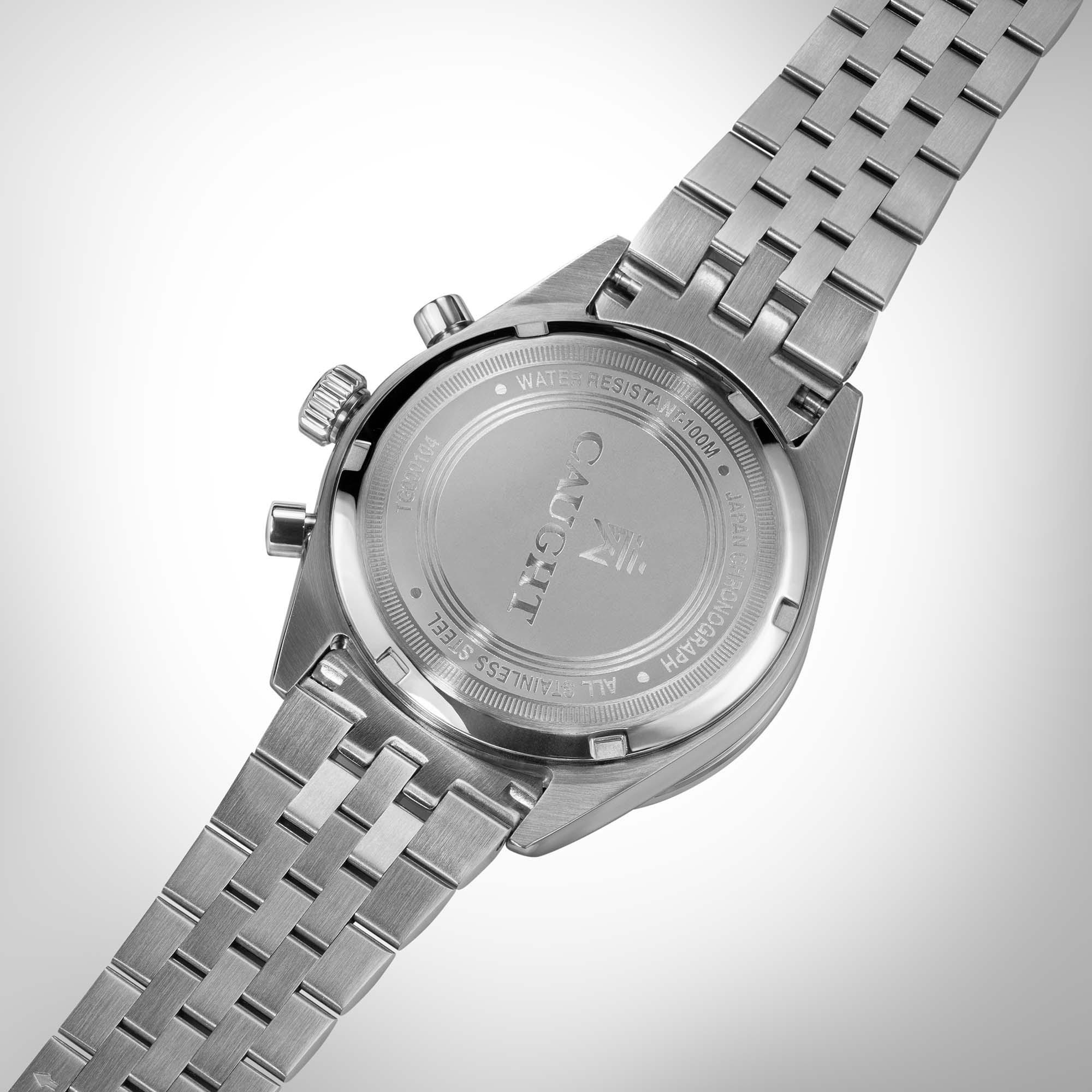 Grand Slammer 1959 stainless steel case back ,engraved CAUGHT logo.