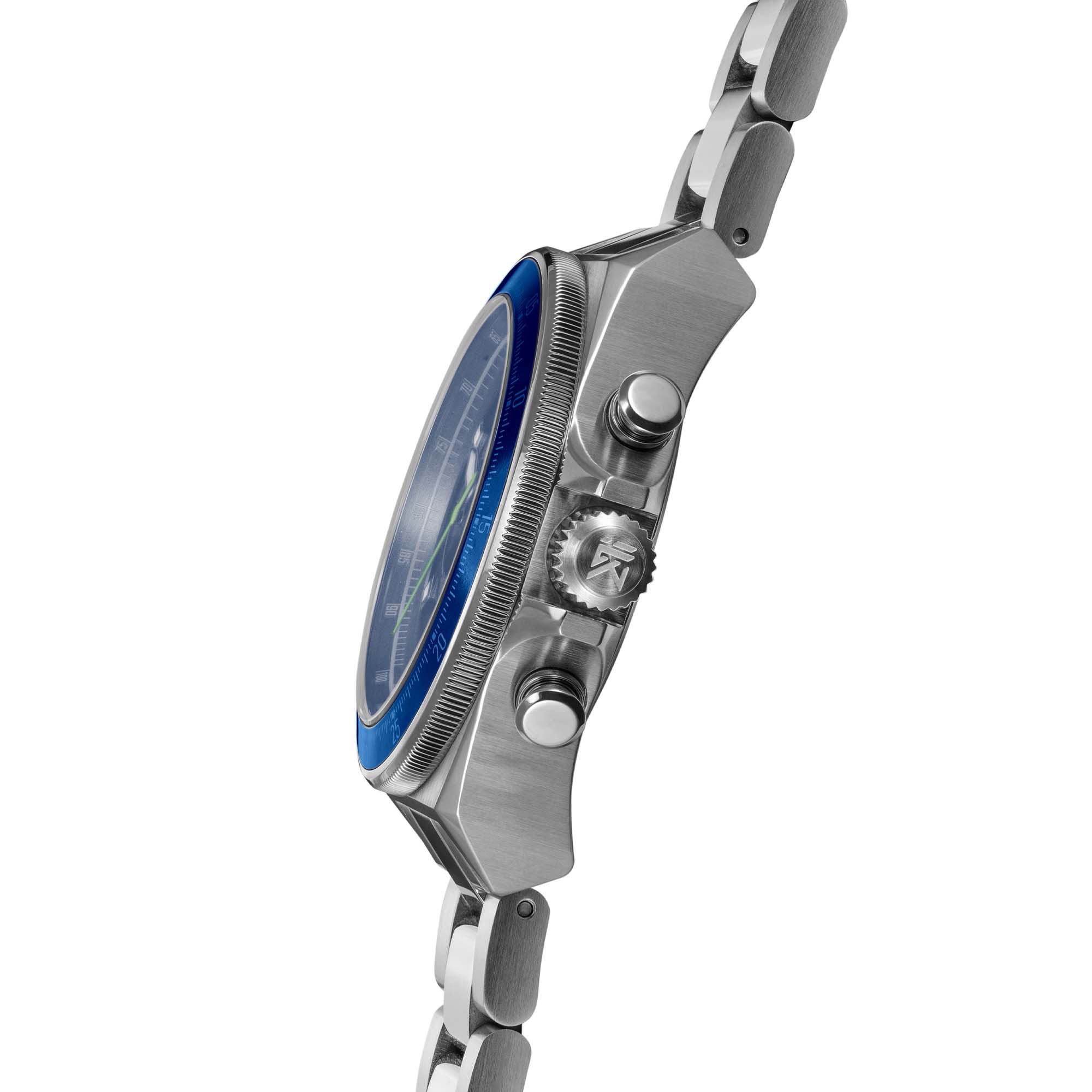 Velocity blue watch-Stainless Steel Watch Crown with LOGO