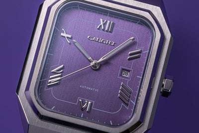 Monarch Purple dial showcasing rich retro texture and understated luxury design