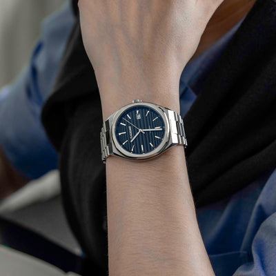 Epoch Vintage Inspired Black Dial Watch With Rolled Cigar Dial Design And Retro Modern Appeal