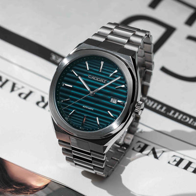 EPOCH Deep Blue Daily Stainless Steel Watch With Cigar Style Dial Design