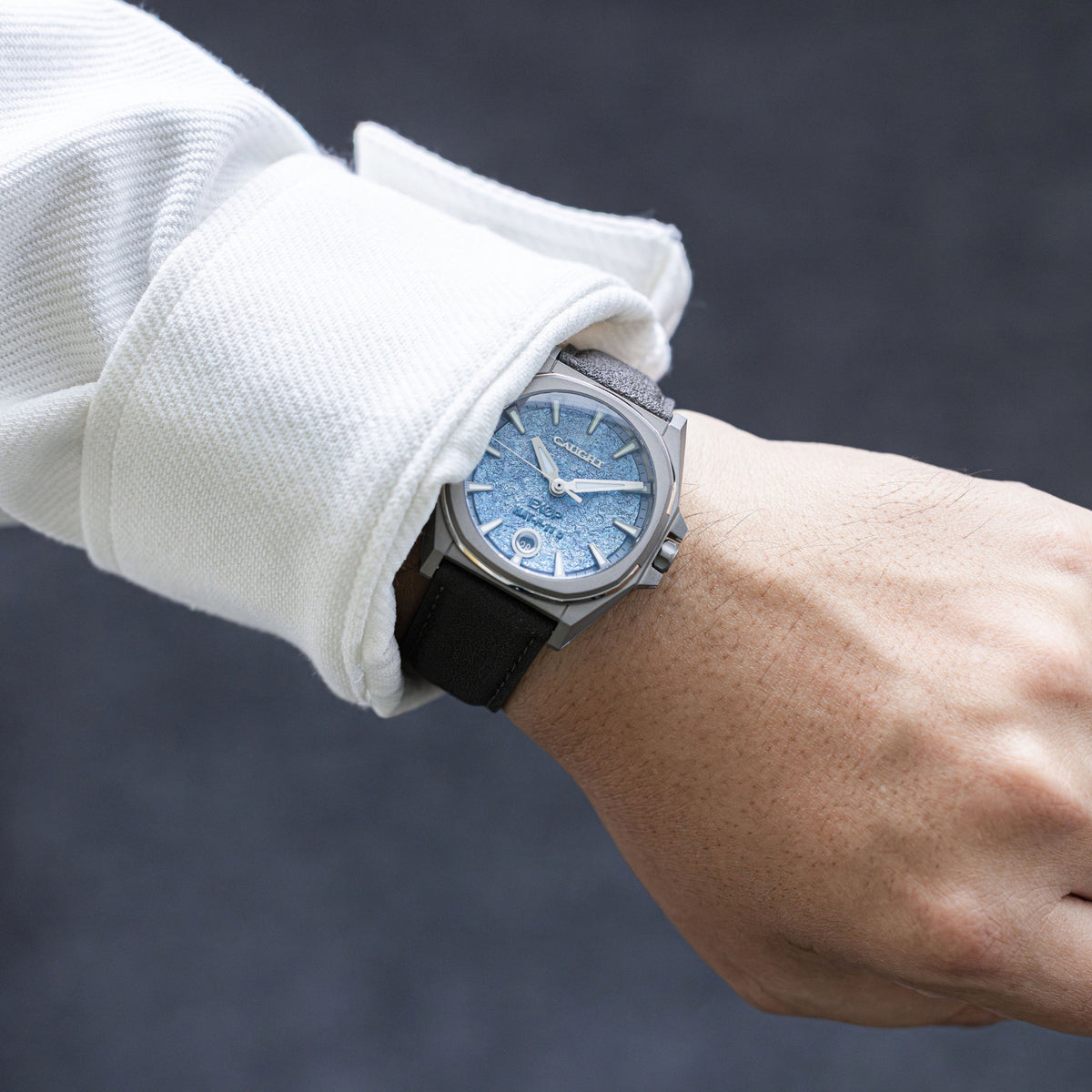 EXOP watch on wrist