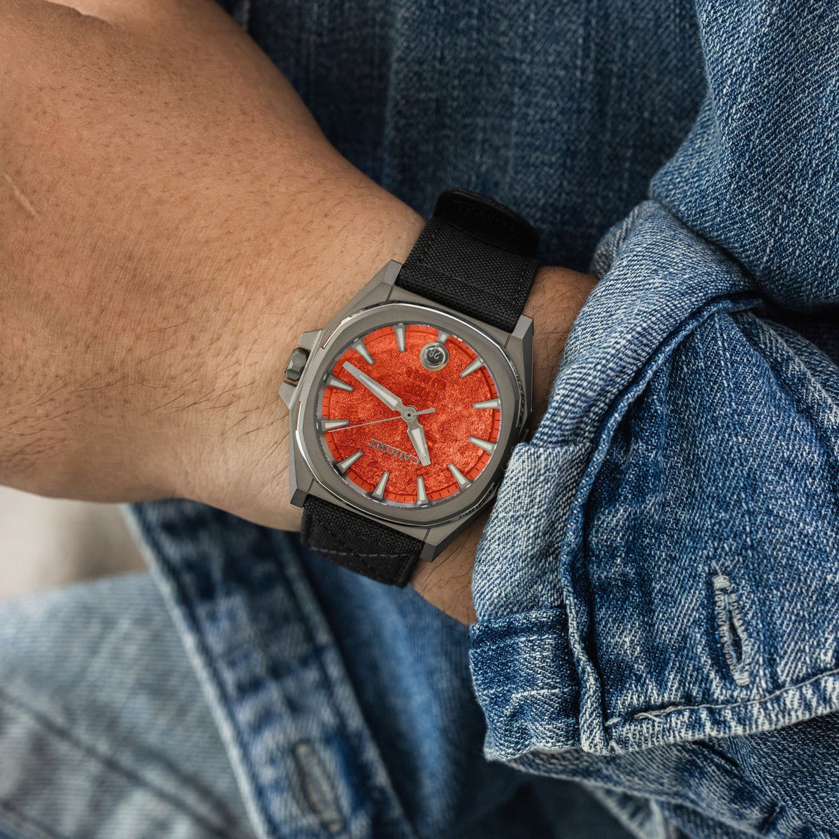 EXOP watch on wrist