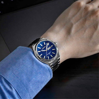 ARCANA Deep Blue Dial Watch Styled For Modern Business Wear With Clean Case Lines And Confident Presence