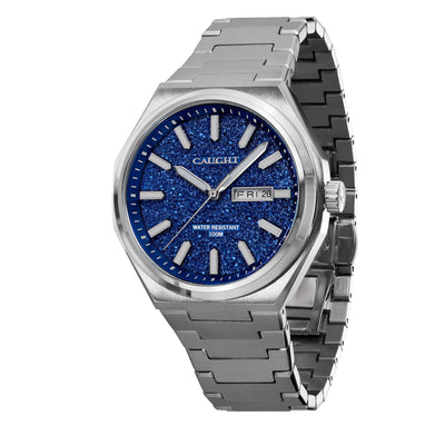 ARCANA Stainless Steel Watch With Deep Blue Dial Showcasing And Polished Finish Stainless Steel Strap