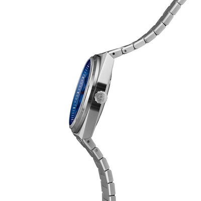 CAUGHT ARCANA Blue Watch Crown-Screw Polished Crown With Engraved Logo