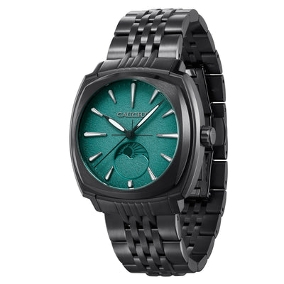 Lucent collection silver watch band with a Aqua Sea Blue dial