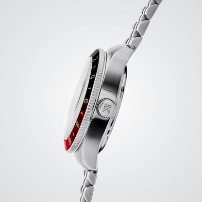 CAUGHT's Nomad Collection Silver Watch Side With Screw Crown  Stainless Steel