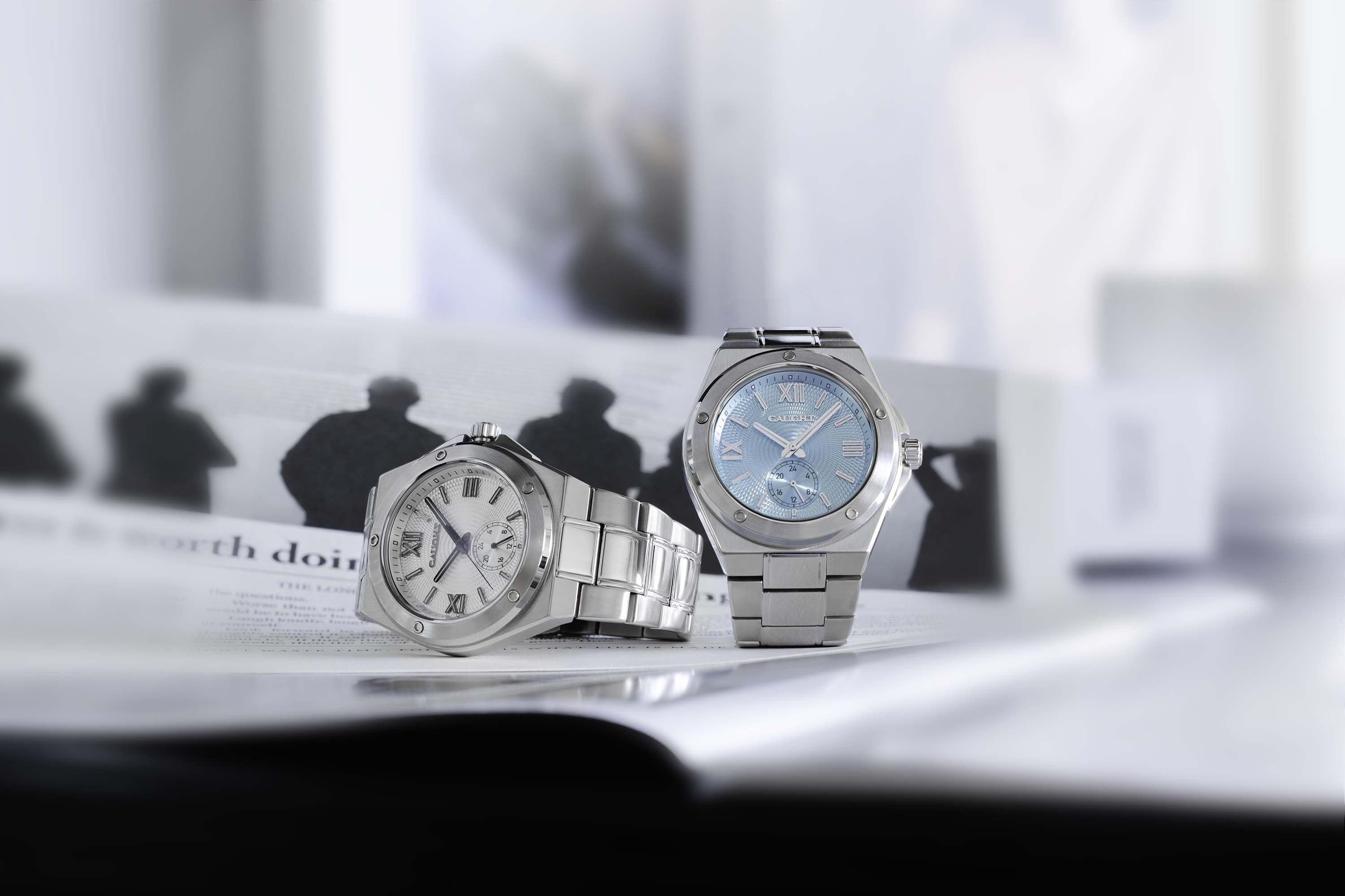 Pillarix Stainless steel white watch or blue watch, which one do you prefer?